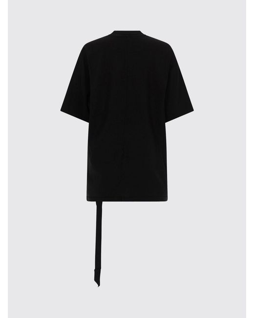 Rick Owens Black Cotton T-Shirts With Slogan