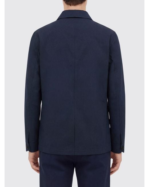 Brioni Blue Cotton And Linen Shirt Jacket for men
