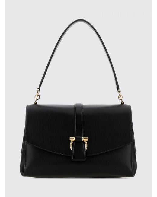 Ferragamo Black Calf Leather Shoulder Bag