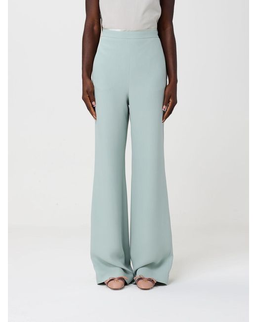 Valentino Blue Silk Palazzo Trousers