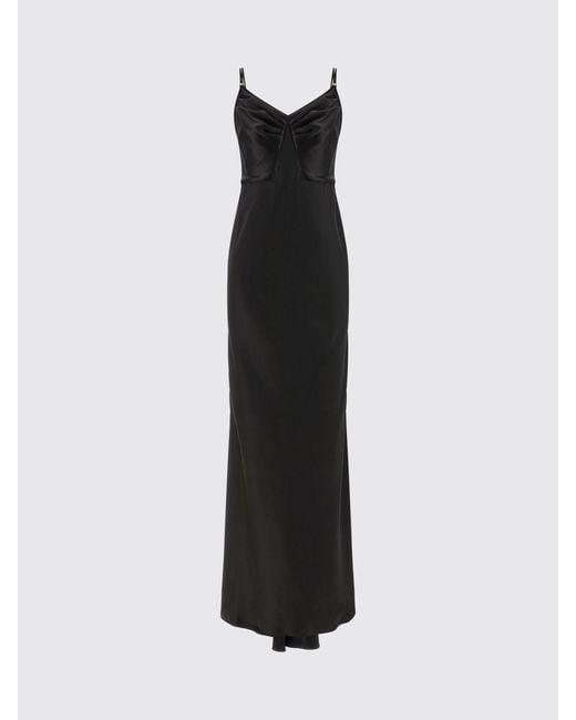 Elisabetta Franchi Black Satin Dress