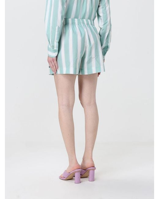 Mc2 Saint Barth Blue Striped Cotton Shorts