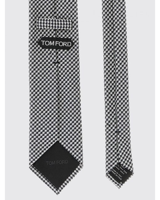 Tom Ford White Jacquard Silk Tie for men