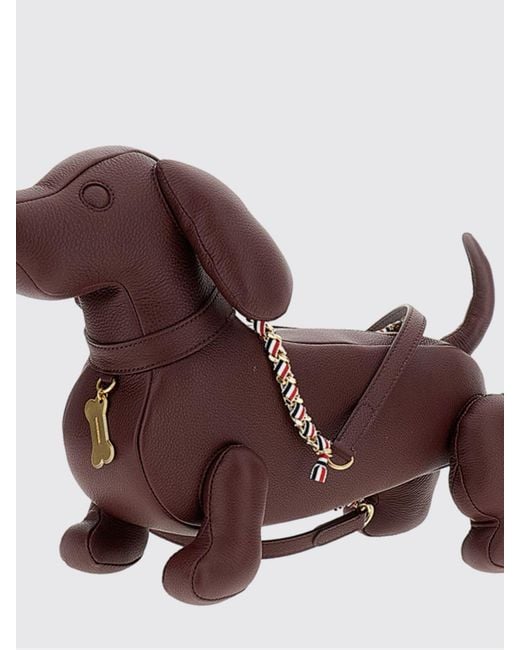 Thom Browne White Hector Dog-Shaped Full-Grain Leather Crossbody Bag