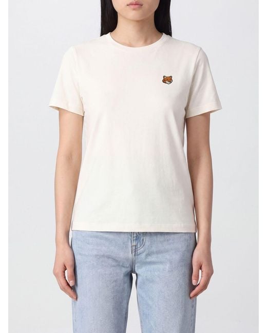 Maison Kitsuné White Maison KitsunÉ Chillax Fox Logo Print Cotton T-Shirt With Crew Neck