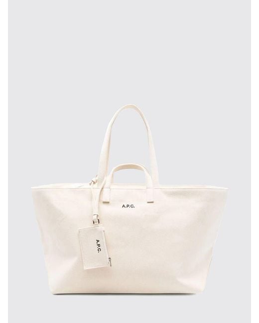 A.P.C. Natural Le Drummer Cotton Canvas Bag
