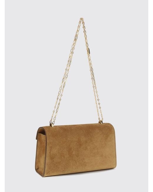 SAVETTE White Symmetry Suede Shoulder Bag With Double Metal Handle