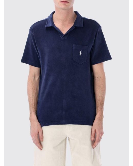 Polo Ralph Lauren Blue Cotton Blend Polo Shirt for men