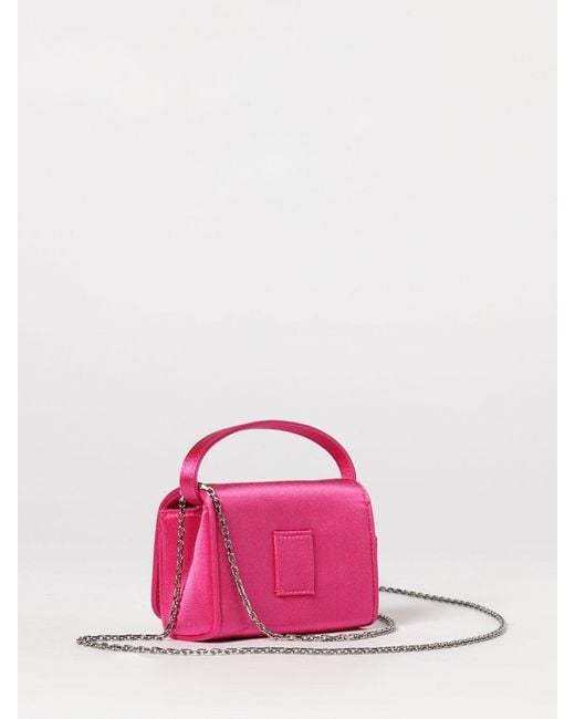 Roger Vivier Pink Pilgrim Satin Bag With Jewel Buckle