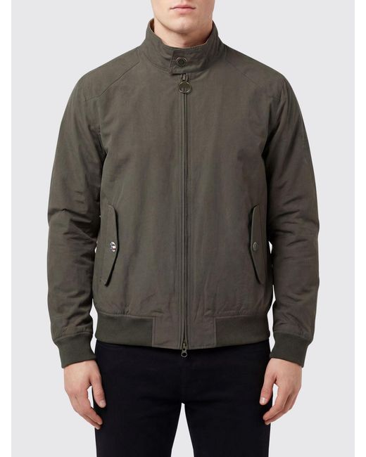 Barbour Gray Cotton Blend Rectifier Harrington Bomber for men