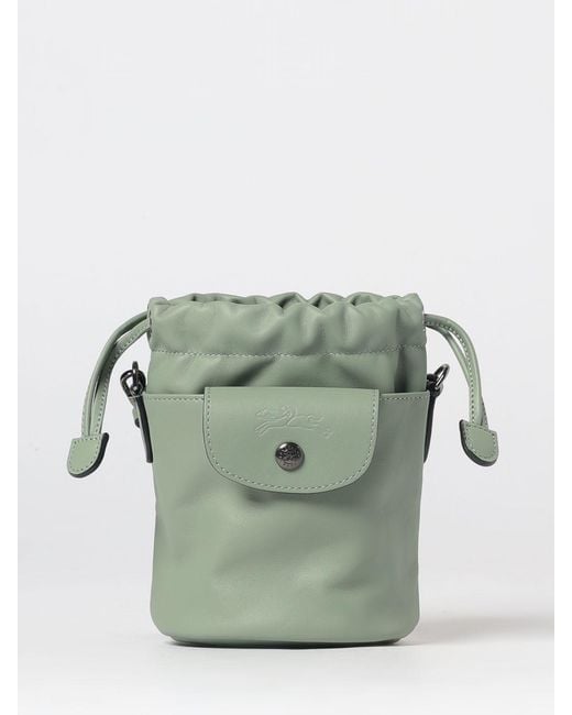 Longchamp Green Le Pliage Xtra Mini Cowhide Leather Bucket Bag