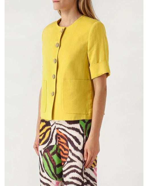 Maliparmi Yellow Linen Blend Jacket