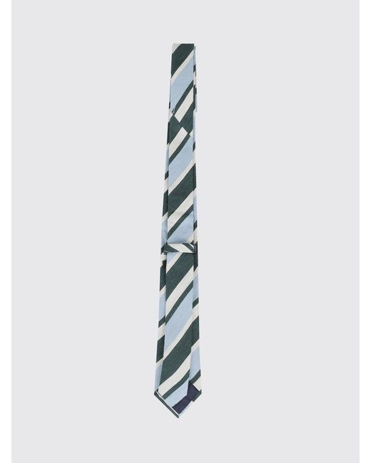Tagliatore White Striped Silk Tie for men