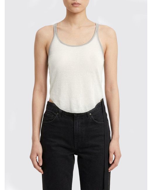 Rick Owens White Cotton Cropped Top