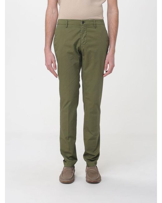 Mason's Green Stretch Cotton Chino Trousers for men