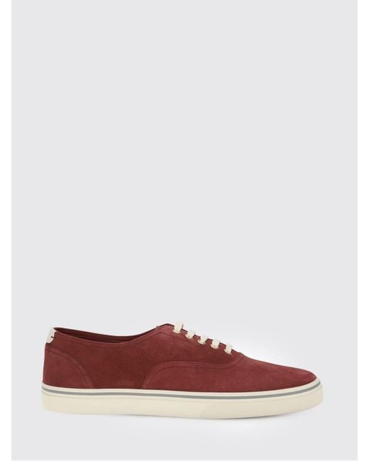 Brunello Cucinelli Red Suede Sneakers for men