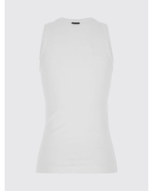 Brunello Cucinelli White Stretch Cotton Basic Tank Top
