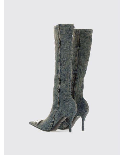 DIESEL White Flache Stiefeletten Damen
