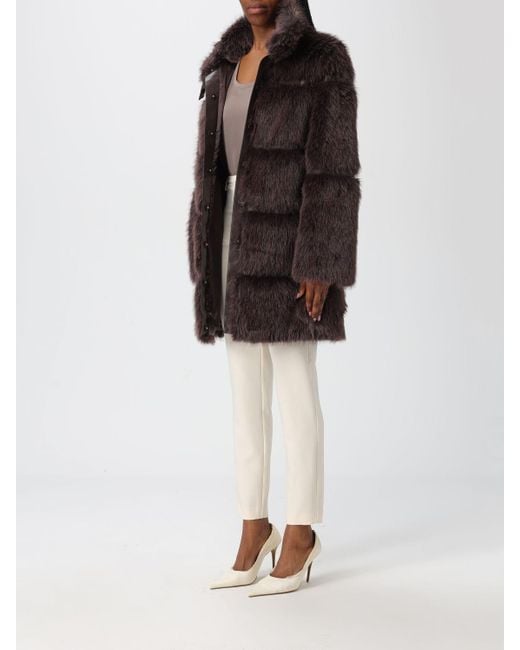 Patrizia Pepe Brown Mantel Damen