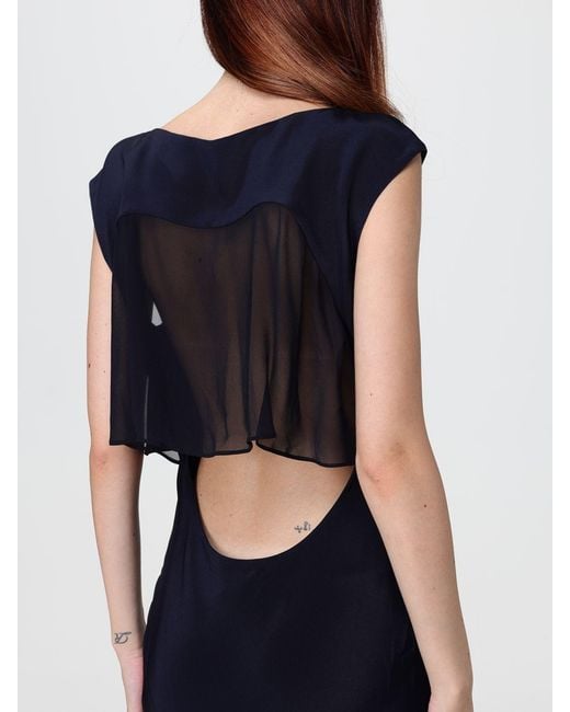 Max Mara Blue Sleeveless Long Evening Gown