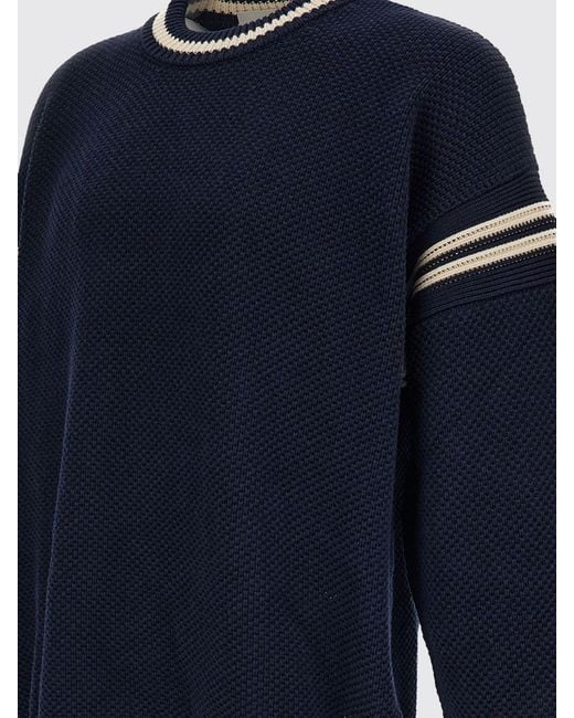 Golden Goose Deluxe Brand Blue Relaxed Fit Cotton Crewneck Sweatshirt With Contrast Back Logo for men