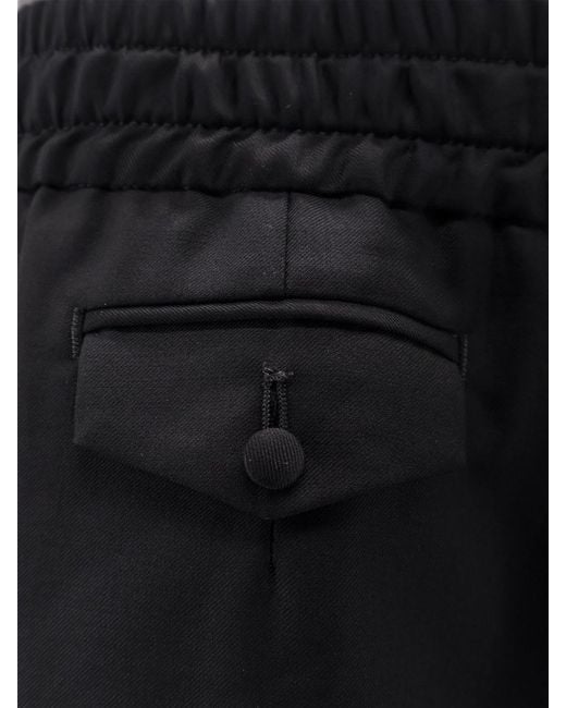 Dolce & Gabbana Black Dolce &Amp Gabbana Virgin Wool Palazzo Trousers for men