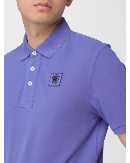Blauer Blue Cotton Polo Shirt With Logo for men