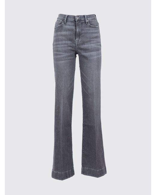 7 For All Mankind Blue Stretch Denim Flared Jeans