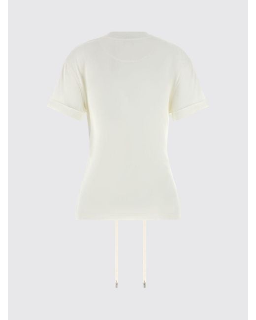 McQueen White Cotton T-Shirts With Laces