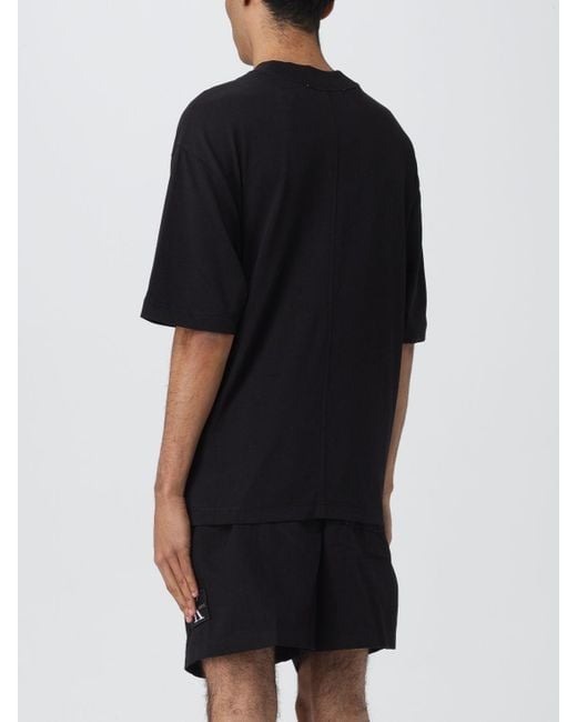 T-shirt in cotone con logo di Calvin Klein in Black da Uomo