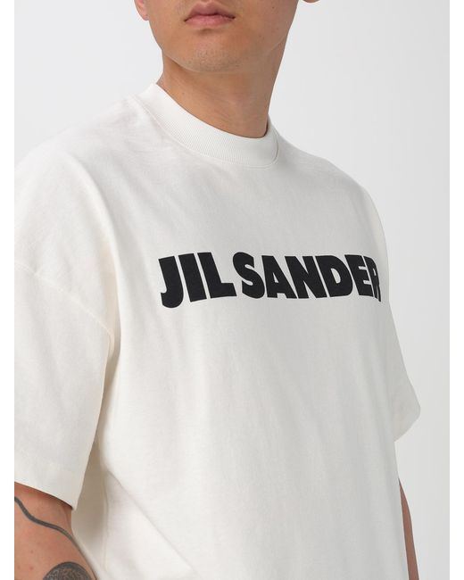 Jil Sander White Cotton T-Shirt With Logo for men