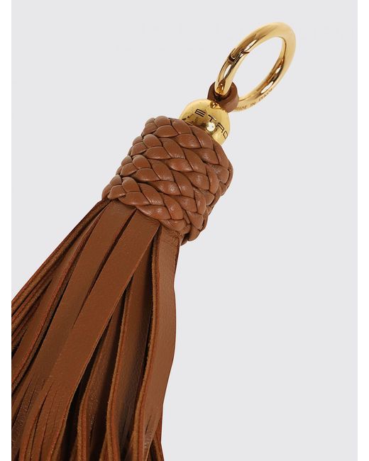 Etro Brown Leather Tassel Pendant