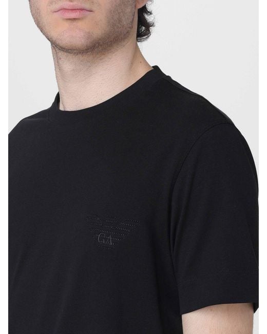 Emporio Armani Black Basic Cotton T-Shirt for men