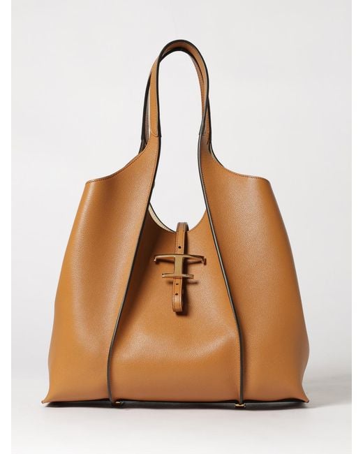 Tod's Brown T Timeless Mini Grained Leather Bag