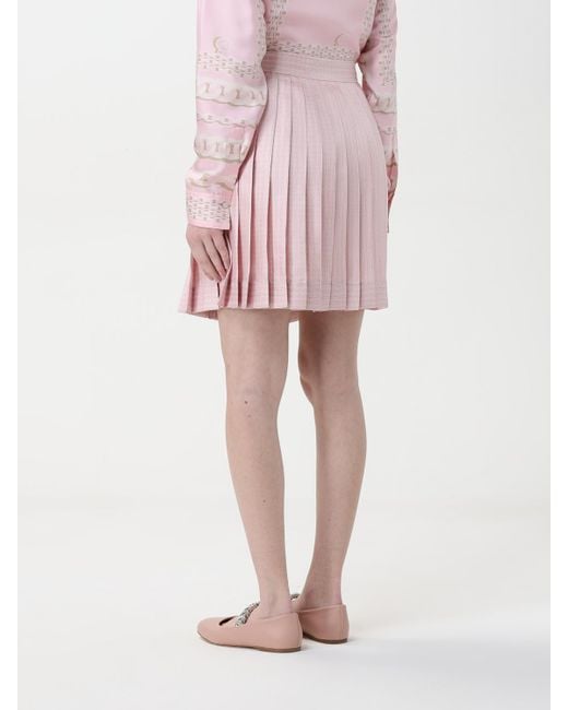 Versace Pink Pleated Mini Skirt Casual Style