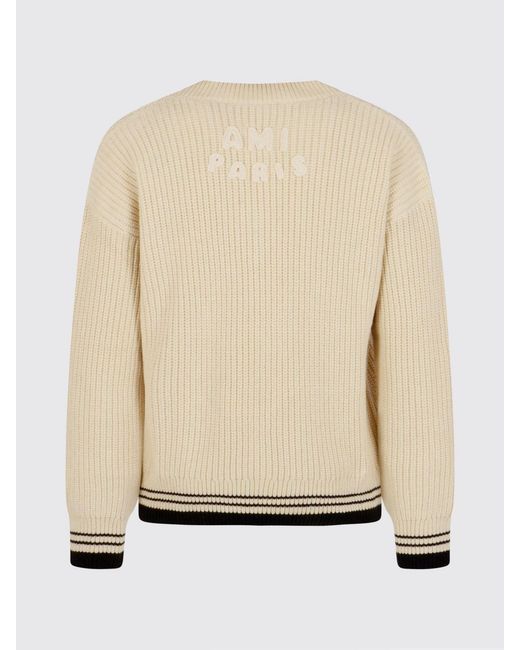 AMI Natural Wool And Cotton Sweater for men