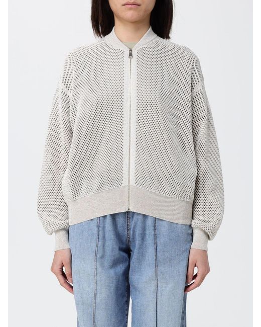 Fabiana Filippi Gray Cotton Blend Cardigan