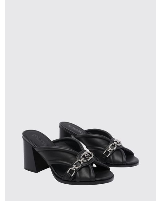 Pinko Black Lara Leather Mules