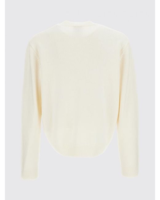 Casablanca White Jacquard Maxi Logo Pure Wool Crewneck Jumper for men