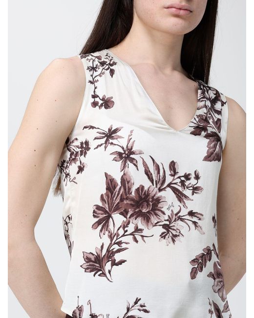 Liu Jo White Viscose Top With Floral Print By