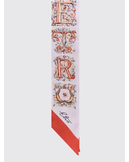 Etro White Silk Bandeau With Floral Paisley Print