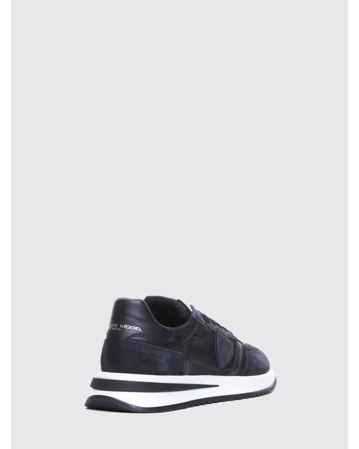 Philippe Model Blue Suede And Mesh Sneakers for men