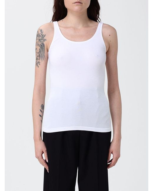 Wolford White Cotton Blend Tank Top