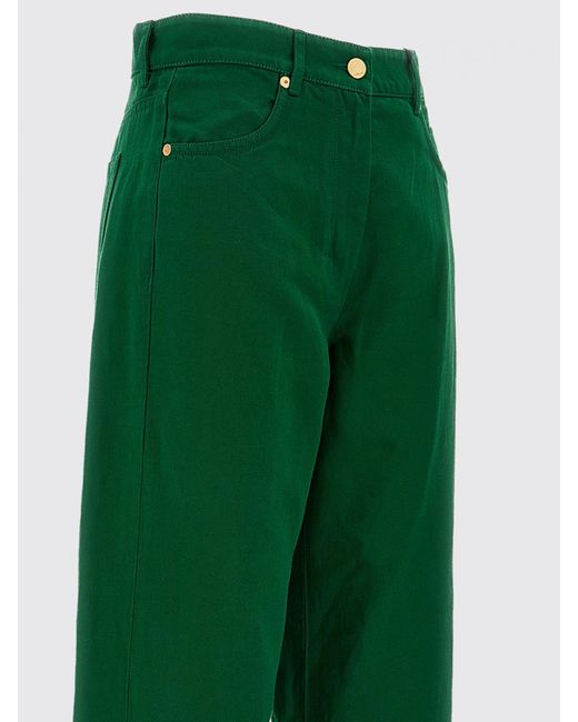 Max Mara Green Cotton And Linen Trousers