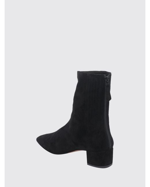 Aquazzura Black Saint Honorè Suede Ankle Boots With Square Toe