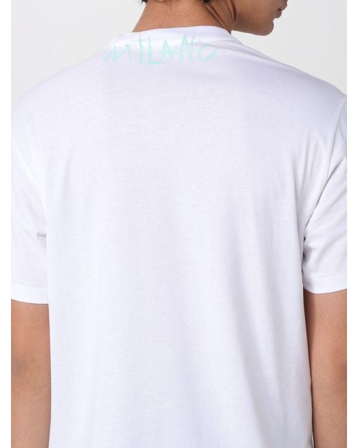 Just Cavalli White Cotton T-Shirt With Logo for men