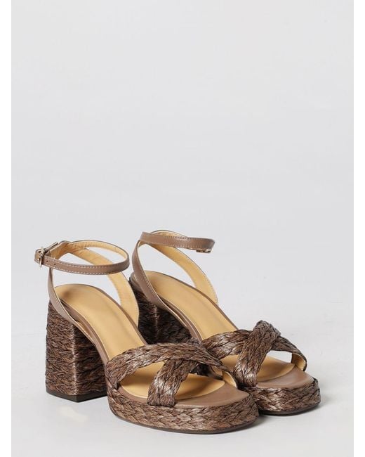 Castaner Natural Valeriette Woven Raffia And Leather Sandal