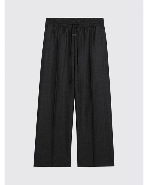 Fear Of God Black Wide-Leg Pure Virgin Wool Trousers With Drawstring Waist for men
