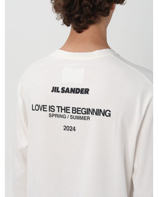 T-shirt Love Is The Beginning in cotone di Jil Sander in White da Uomo