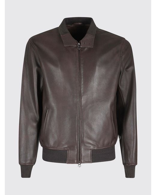 Stewart Black Leather Jacket for men